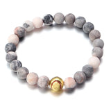 8mm Natural Stone Round Beaded Bracelets Yoga Bracelets for Men Women