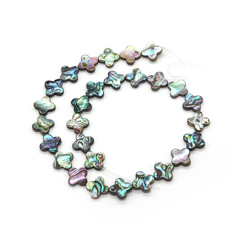Abalone Shell Loose Beads Quatrefoil Shape DIY Necklace Bracelets Charms