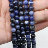 1strand/lot Natural Stone Sodalite Round Spacer Beads For Jewelry Making