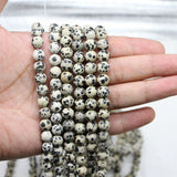1strand Natural Stone Spotted Beads 4-12mm Spacer Bead Jewelry Making