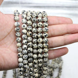 1strand Natural Stone Spotted Beads 4-12mm Spacer Bead Jewelry Making