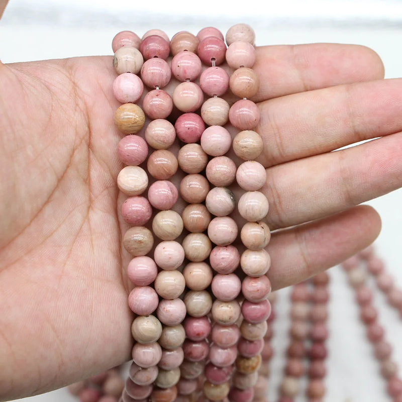 Natural Rhodochrosite Red Stone Bead Round Spacer Beads