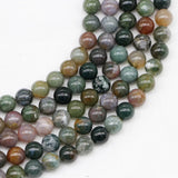 1strand Indian Agates Bead Round Loose Spacer Beads For Jewelry Making