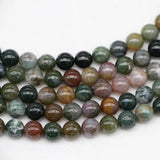 1strand Indian Agates Bead Round Loose Spacer Beads For Jewelry Making