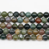 1strand Indian Agates Bead Round Loose Spacer Beads For Jewelry Making