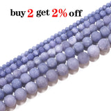 Matte Purple Chalcedony Stone Round Beads Lot DIY Bracelet Jewelry Making
