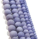 Matte Purple Chalcedony Stone Round Beads Lot DIY Bracelet Jewelry Making