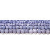 Matte Purple Chalcedony Stone Round Beads Lot DIY Bracelet Jewelry Making