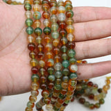 1strand/lot Natural Stone Peacock Agate Bead Round Gem Loose Spacer Beads