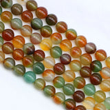 1strand/lot Natural Stone Peacock Agate Bead Round Gem Loose Spacer Beads