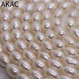 Natural Freshwater Rice Pearl Loose Beads 5*7mm 46-48 Beads/Set