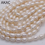 Natural Freshwater Rice Pearl Loose Beads 5*7mm 46-48 Beads/Set