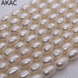 Natural Freshwater Rice Pearl Loose Beads 5*7mm 46-48 Beads/Set
