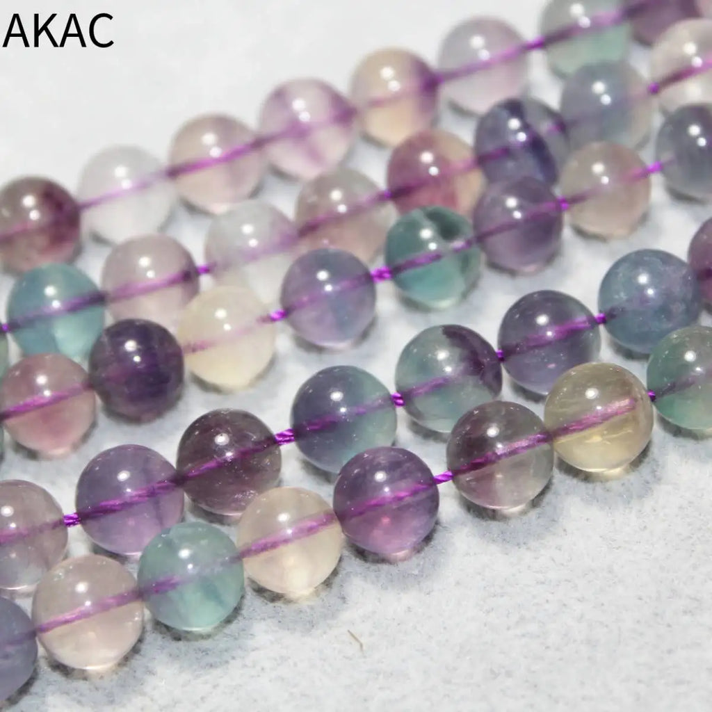 Natural Colorful Fluorite 8-8.8mm Beads Strand for DIY Making