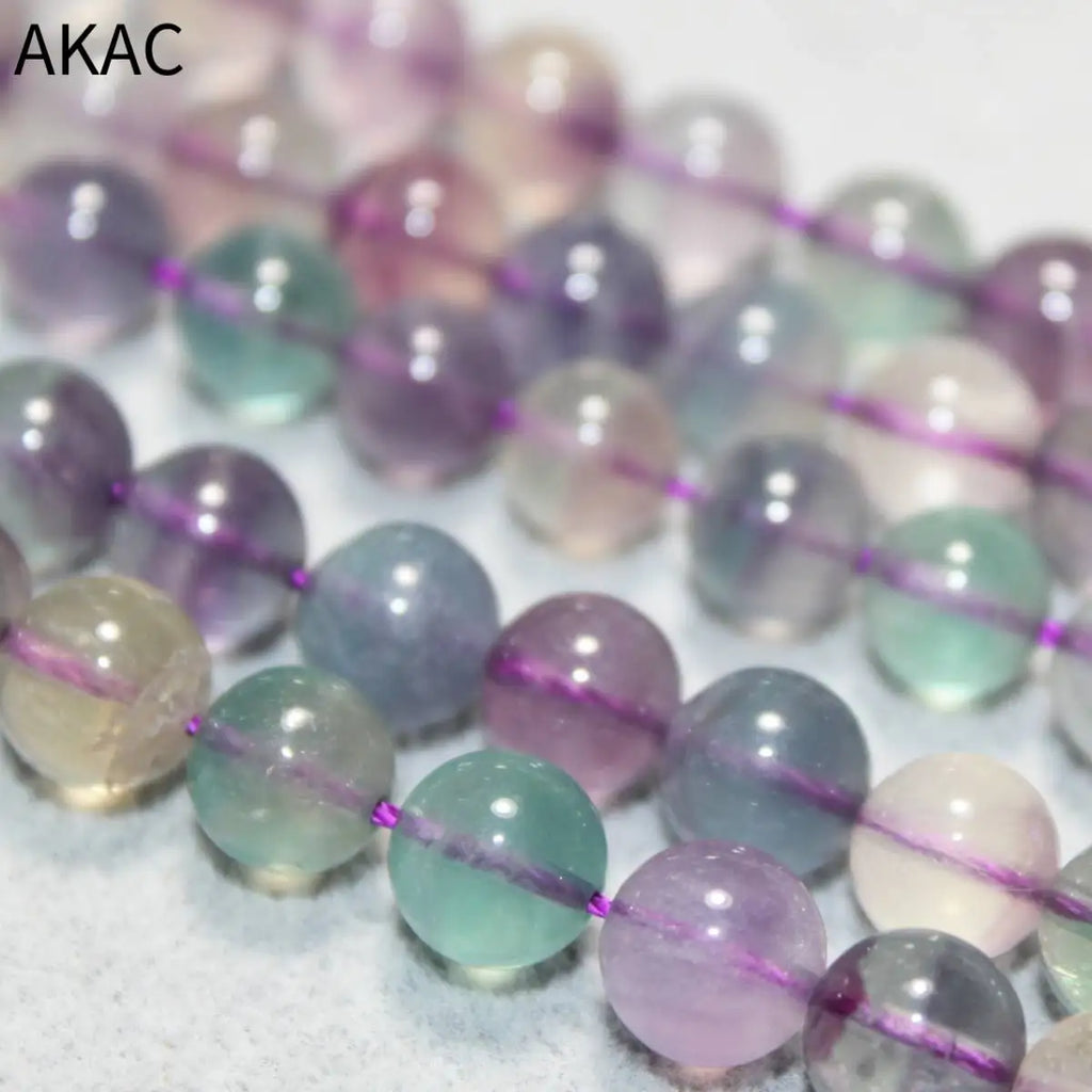 Natural Colorful Fluorite 8-8.8mm Beads Strand for DIY Making