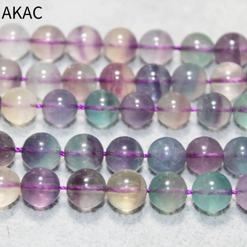 Natural Colorful Fluorite 8-8.8mm Beads Strand for DIY Making