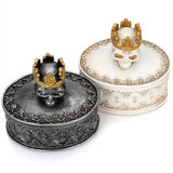 Jewelry Box Crown Skull Earrings Organizer Storage