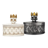 Jewelry Box Crown Skull Earrings Organizer Storage