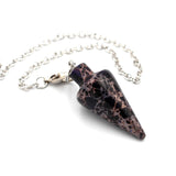 Sea Sediment Stone Pendulum Pendant Bead Reiki Hexagonal Chain Amulet