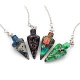 Sea Sediment Stone Pendulum Pendant Bead Reiki Hexagonal Chain Amulet