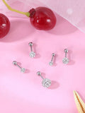 Crystal Ball Earrings Steel Ear Plugs Eyebrow Piercings Studs Lip Ring