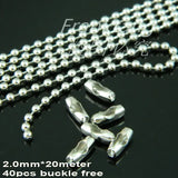 Stainless Steel Beads Chain 2.0mm/2.4mm for Necklace Jewelry Findings