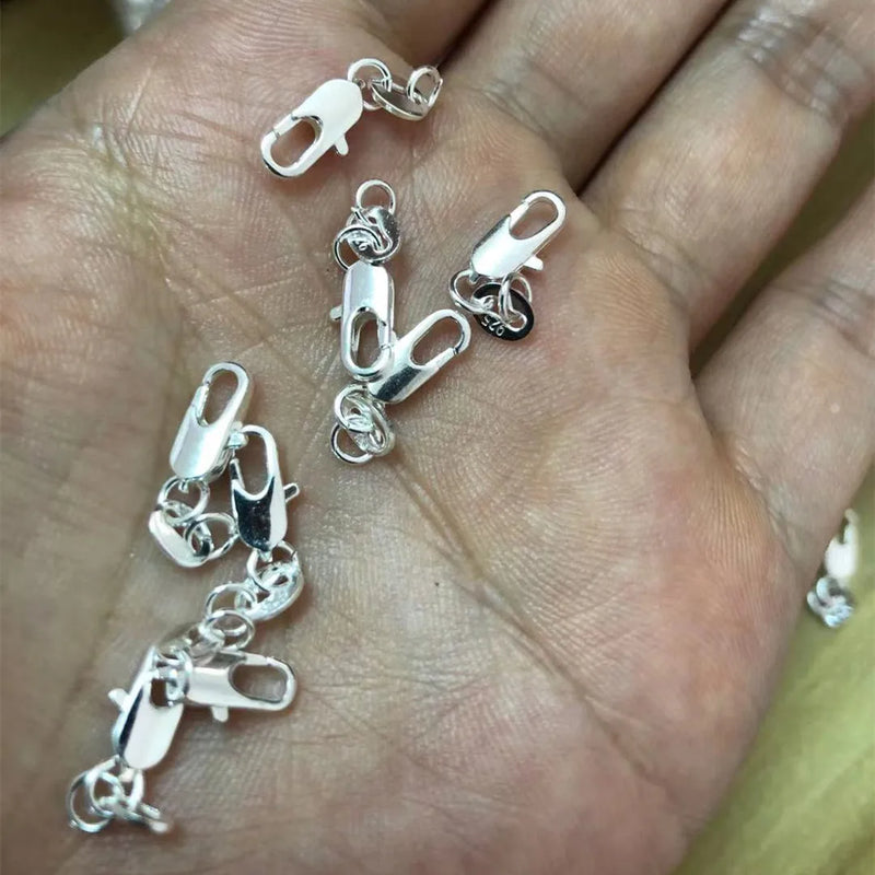 925 Silver Plated Copper Lobster Clasp Chain Bracelet 5*10+8MM