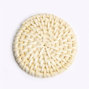 10 Pcs Round Rattan Woven Craft Earrings for DIY Jewelry