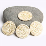 10 Pcs Round Rattan Woven Craft Earrings for DIY Jewelry