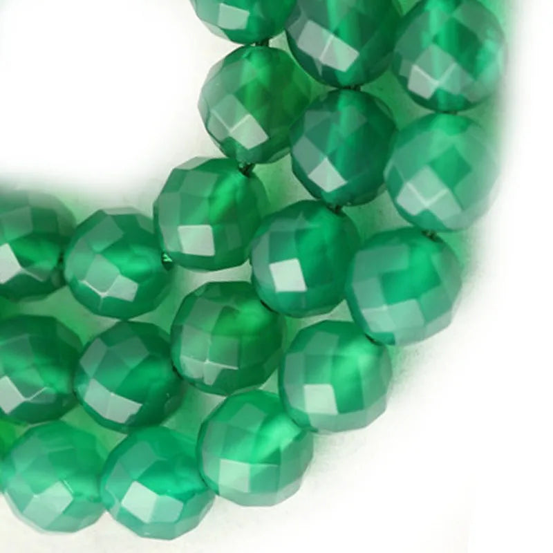 2-10mm Green Agates Faceted Beads Jewelry Making Bracelets 15''