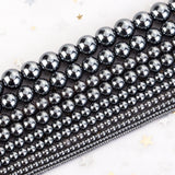 Natural Hematite Stone Beads Round Spacer Beads for Jewelry Making DIY