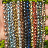 Natural Hematite Stone Beads Round Spacer Beads for Jewelry Making DIY
