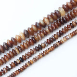 2-12mm Coffe stripe Ag Rondelle beads 14inch per strand