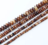 2-12mm Coffe stripe Ag Rondelle beads 14inch per strand