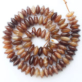 2-12mm Coffe stripe Ag Rondelle beads 14inch per strand