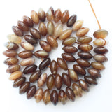 2-12mm Coffe stripe Ag Rondelle beads 14inch per strand