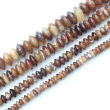 2-12mm Coffe stripe Ag Rondelle beads 14inch per strand