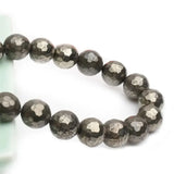 Natural Gray Pyrite Beads Faceted DIY Stone Loose Beads For Jewelry Making