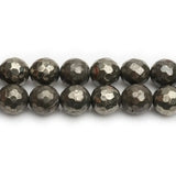 Natural Gray Pyrite Beads Faceted DIY Stone Loose Beads For Jewelry Making