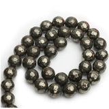 Natural Gray Pyrite Beads Faceted DIY Stone Loose Beads For Jewelry Making