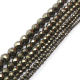 Natural Gray Pyrite Beads Faceted DIY Stone Loose Beads For Jewelry Making