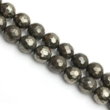 Natural Gray Pyrite Beads Faceted DIY Stone Loose Beads For Jewelry Making