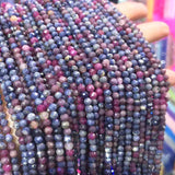 Faceted Natural Ruby Sapphire Beads 3-3.5mm Round Loose Red Gem