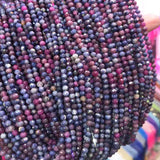 Faceted Natural Ruby Sapphire Beads 3-3.5mm Round Loose Red Gem