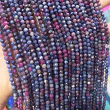 Faceted Natural Ruby Sapphire Beads 3-3.5mm Round Loose Red Gem