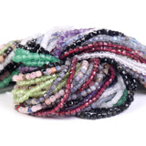 Faceted Square Stone Beads Crystal Amethyst Garnet for Jewelry Making
