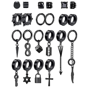 Stainless Steel Non Pierced Clip On Earrings Set