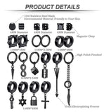 Stainless Steel Non Pierced Clip On Earrings Set