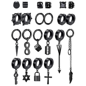 Stainless Steel Non Pierced Clip On Earrings Set