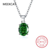 2.2ct Green Peridot 925 Silver Pendant Necklace Women No Chain